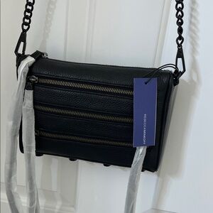 Rebecca Minkoff Black Crossbody with Gold Zippers